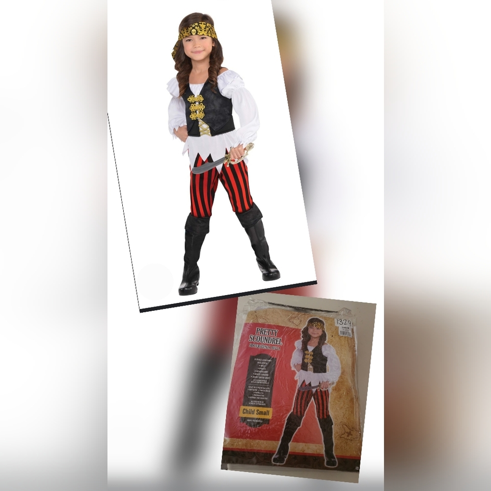 Pretty Scoundrel Pirate Captain Halloween Dress up Costume Child Small 4-6